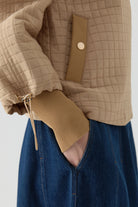 Ribana Detaylı Kapitone Mini Mont - Bej TUGBA