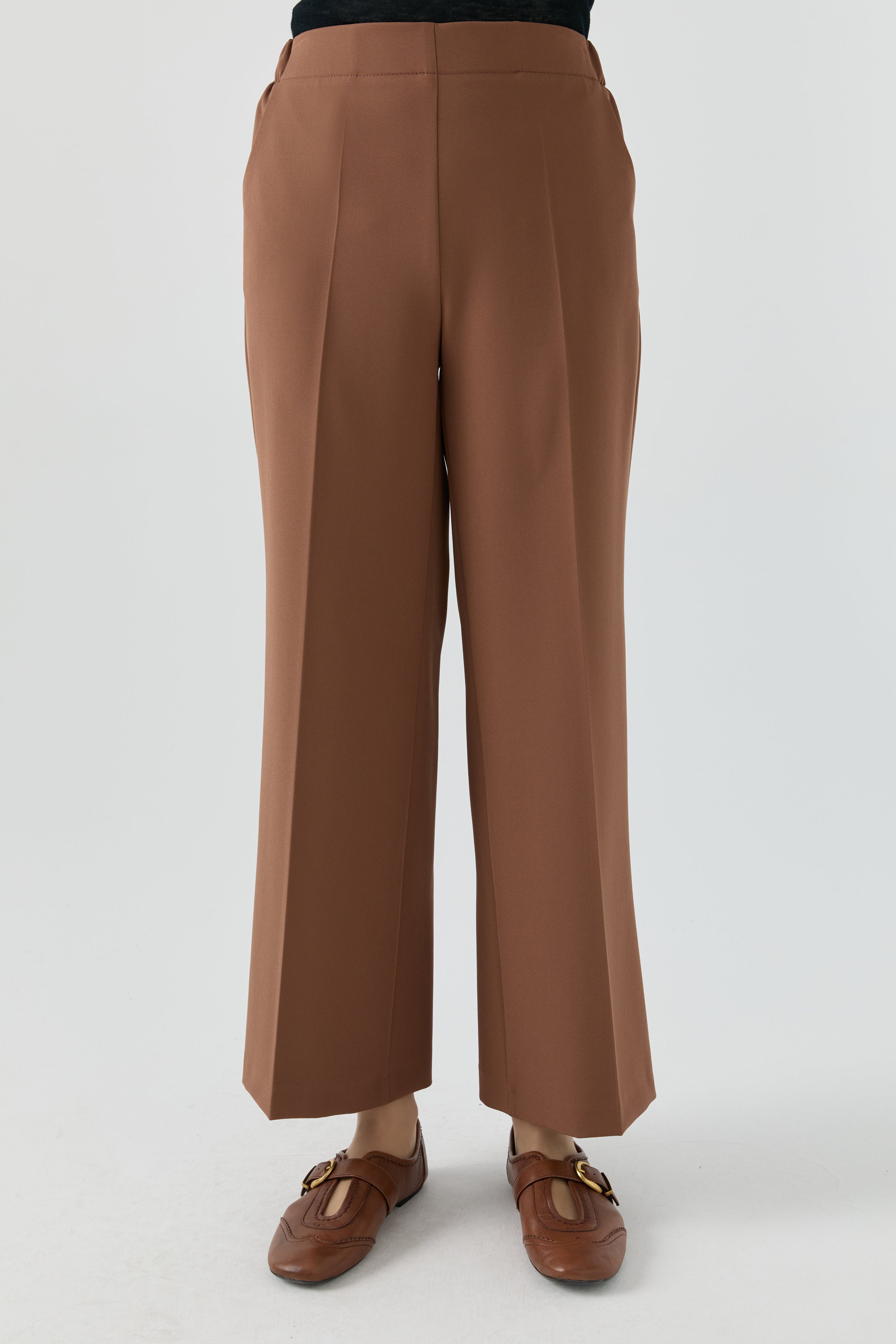 Beli Lastikli Culotte Pantolon - Fındık TUGBA