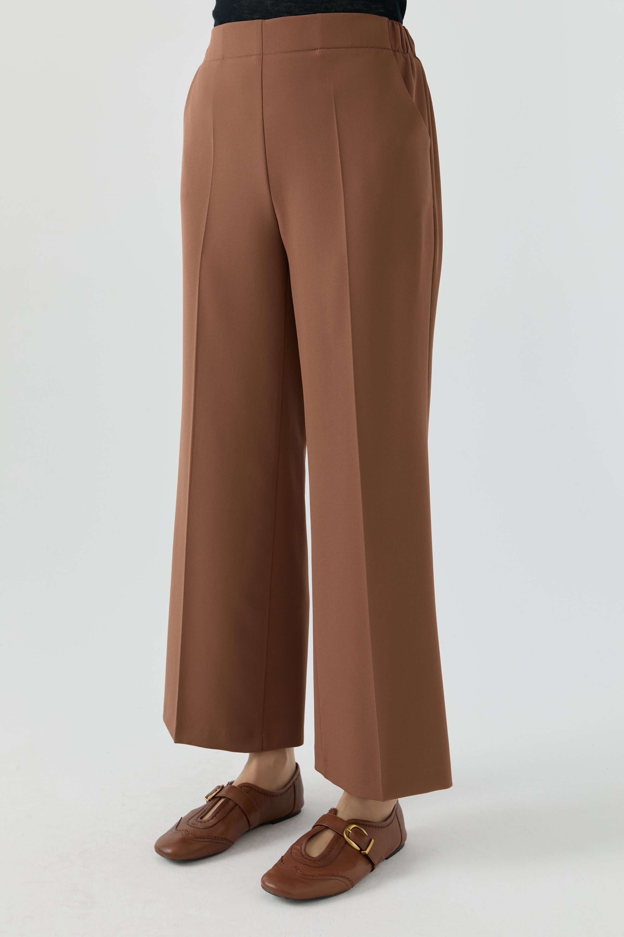 Beli Lastikli Culotte Pantolon - Fındık TUGBA