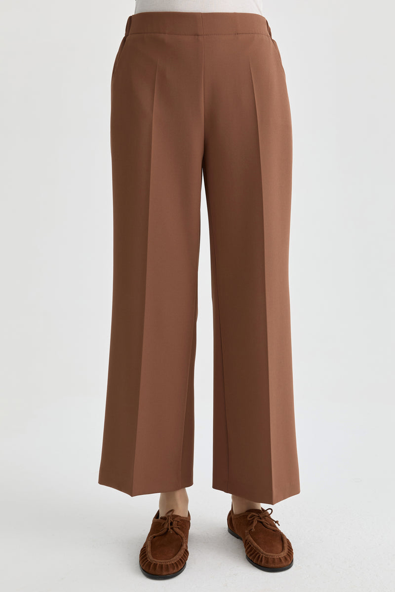 Beli Lastikli Culotte Pantolon - Fındık TUGBA