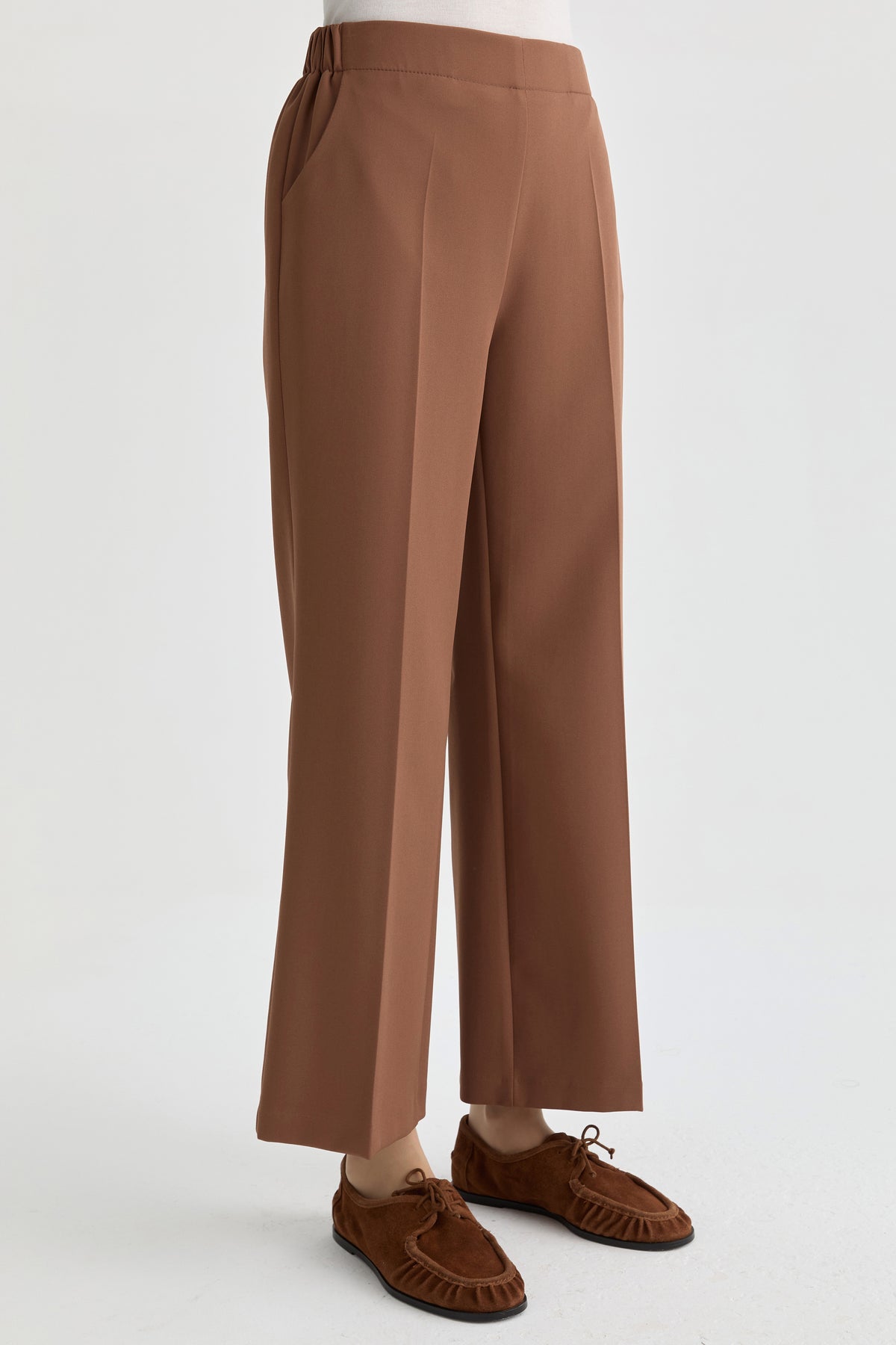 Beli Lastikli Culotte Pantolon - Fındık TUGBA