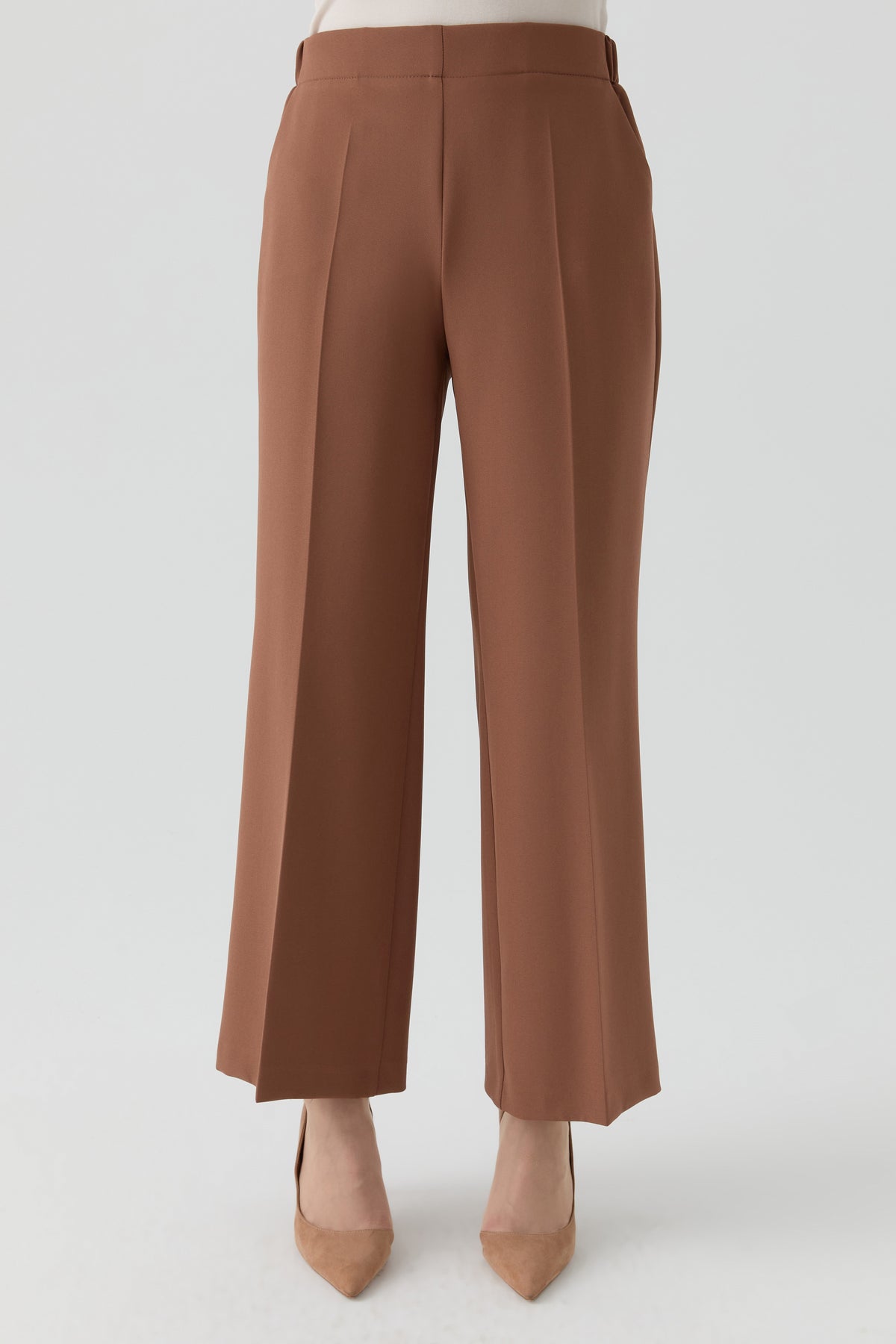 Beli Lastikli Culotte Pantolon - Fındık TUGBA