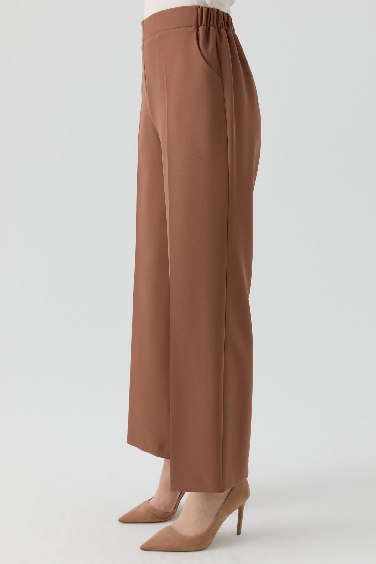 Beli Lastikli Culotte Pantolon - Fındık TUGBA