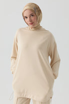 Örme Tunik Pantolon Takım - Bej TUGBA