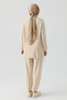 Örme Tunik Pantolon Takım - Bej TUGBA