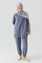 Örme Tunik Pantolon Takım - İndigo TUGBA