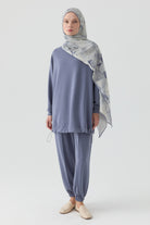 Örme Tunik Pantolon Takım - İndigo TUGBA
