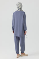 Örme Tunik Pantolon Takım - İndigo TUGBA