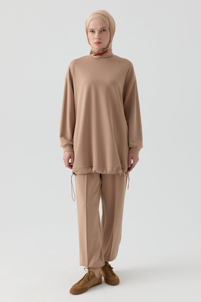 Örme Tunik Pantolon Takım - Fındık TUGBA