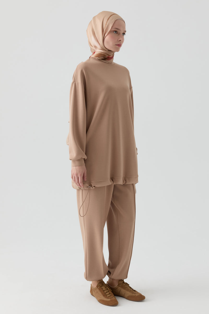 Örme Tunik Pantolon Takım - Fındık TUGBA