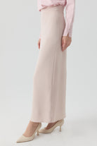 Plikaşe Detaylı Kalem Etek - Bej TUGBA