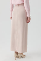 Plikaşe Detaylı Kalem Etek - Bej TUGBA