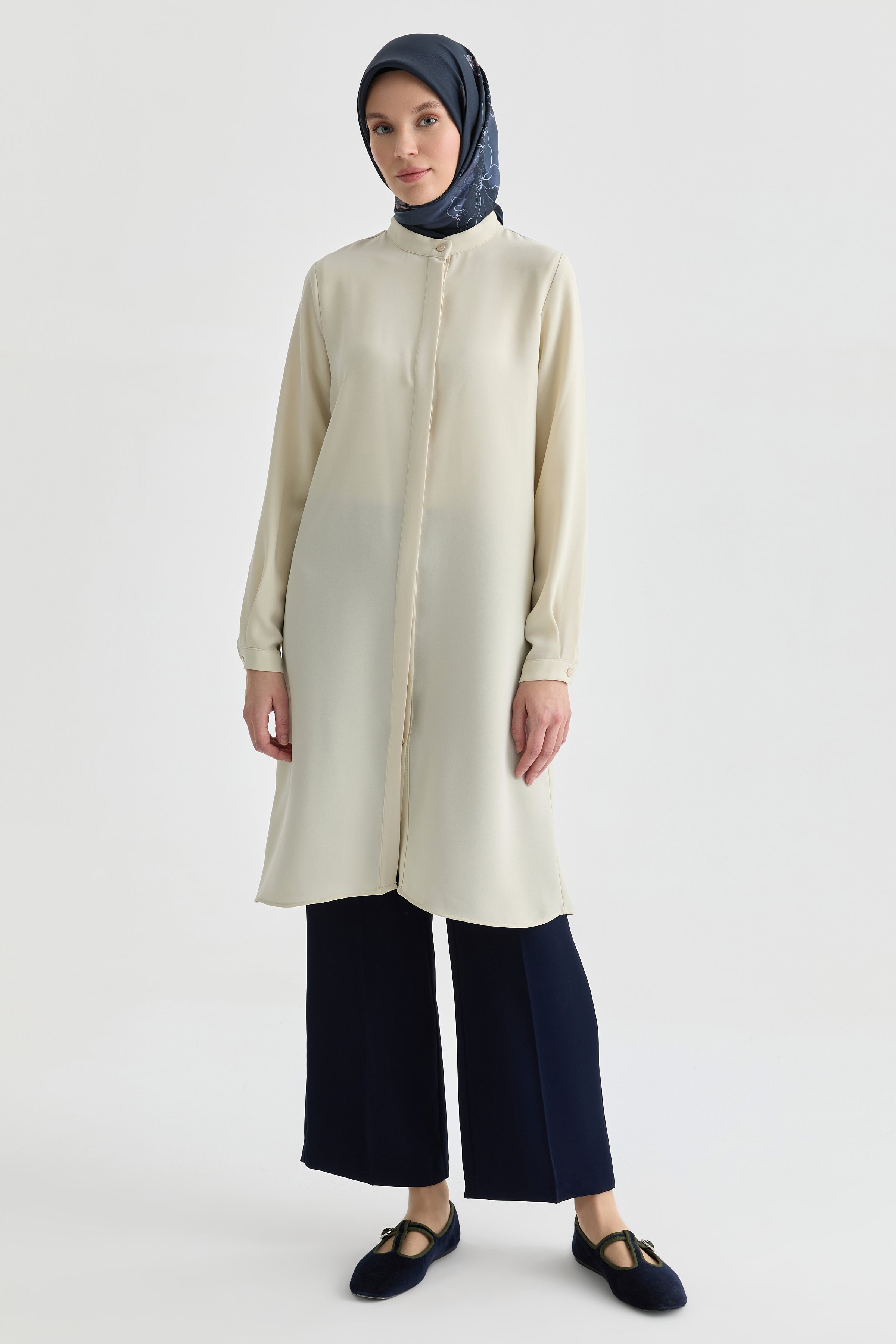 Beli Lastikli Culotte Pantolon - Lacivert TUĞBA