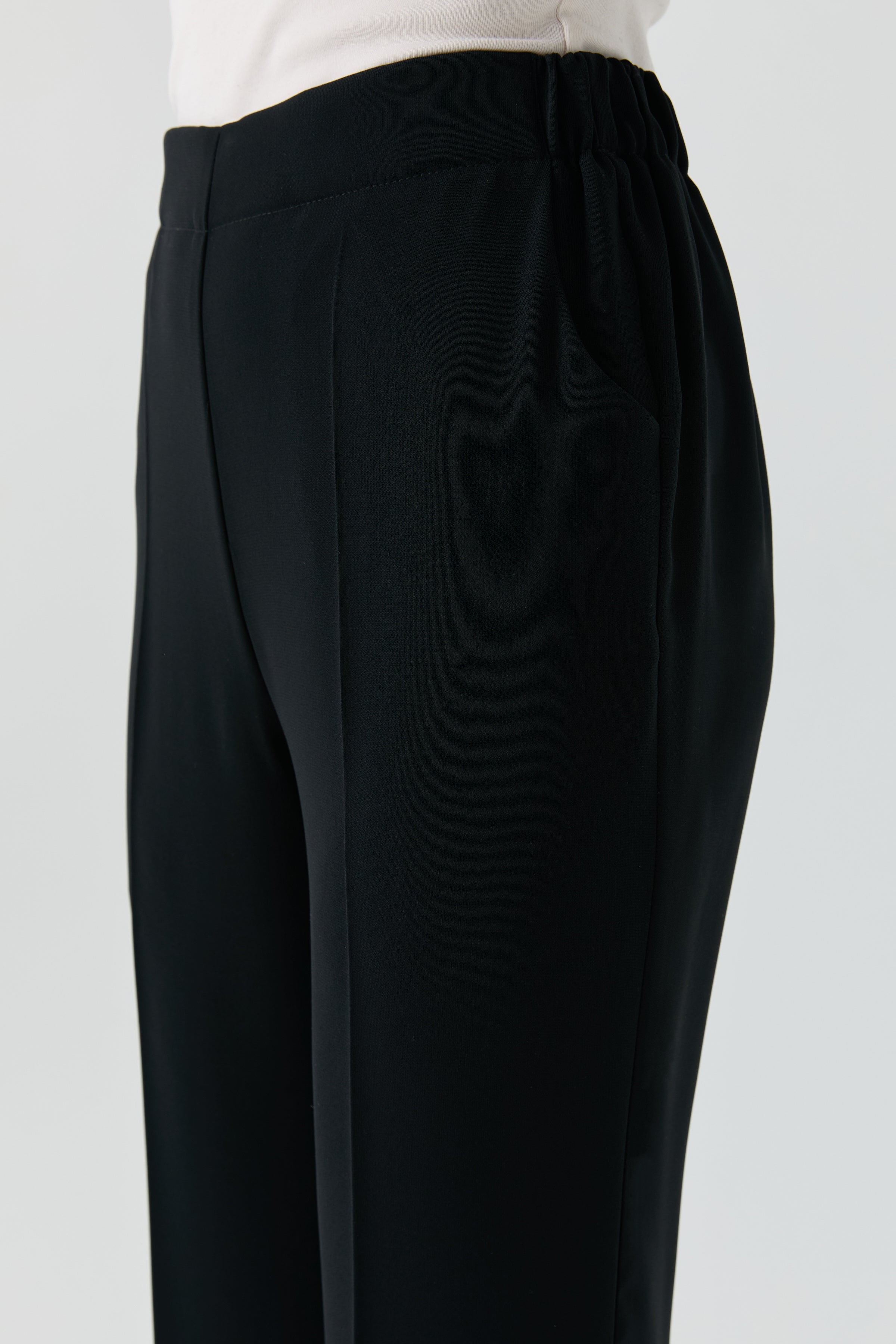 Beli Lastikli Culotte Pantolon - Siyah TUGBA