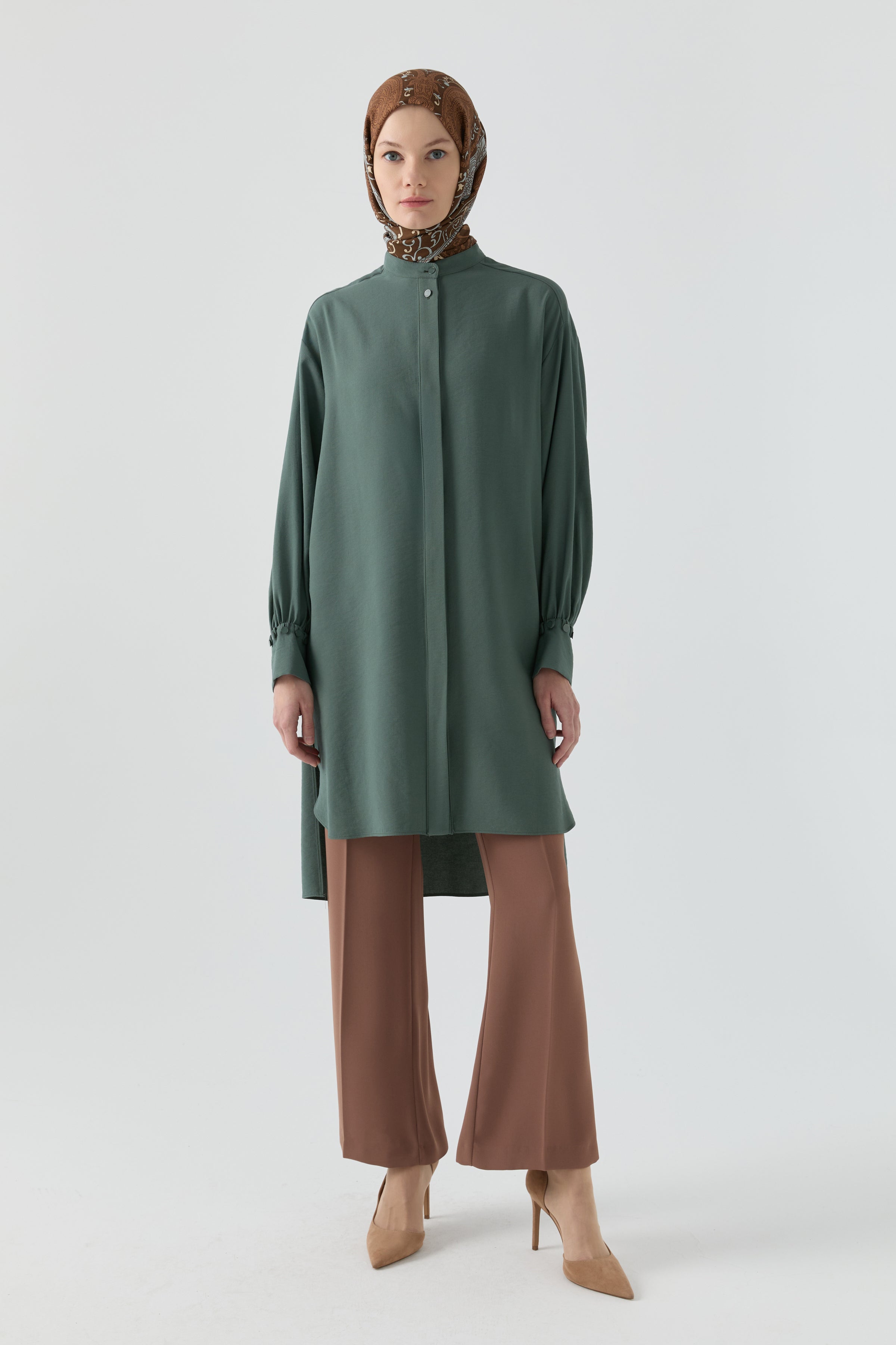 Beli Lastikli Culotte Pantolon - Fındık TUGBA