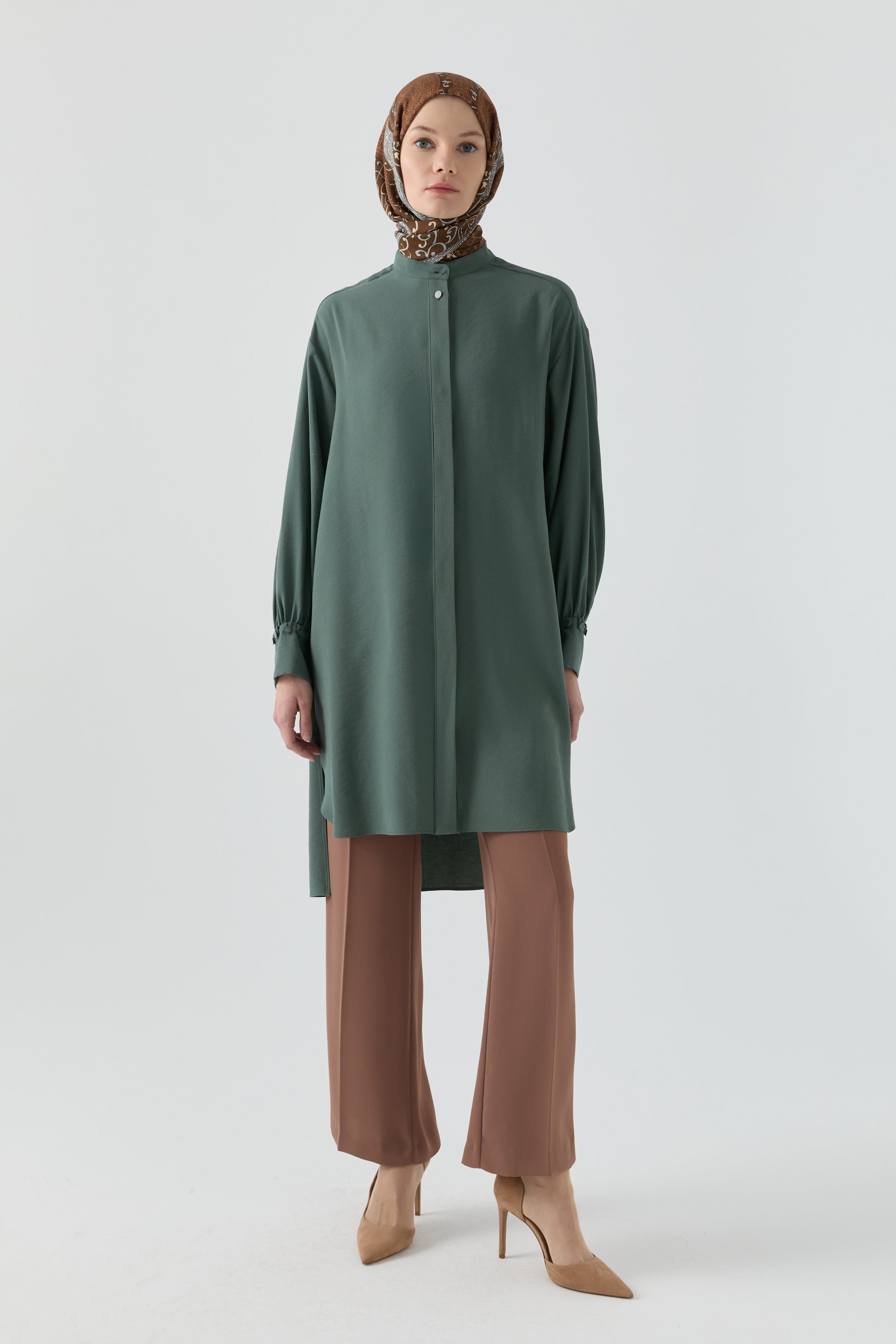 Beli Lastikli Culotte Pantolon - Fındık TUGBA