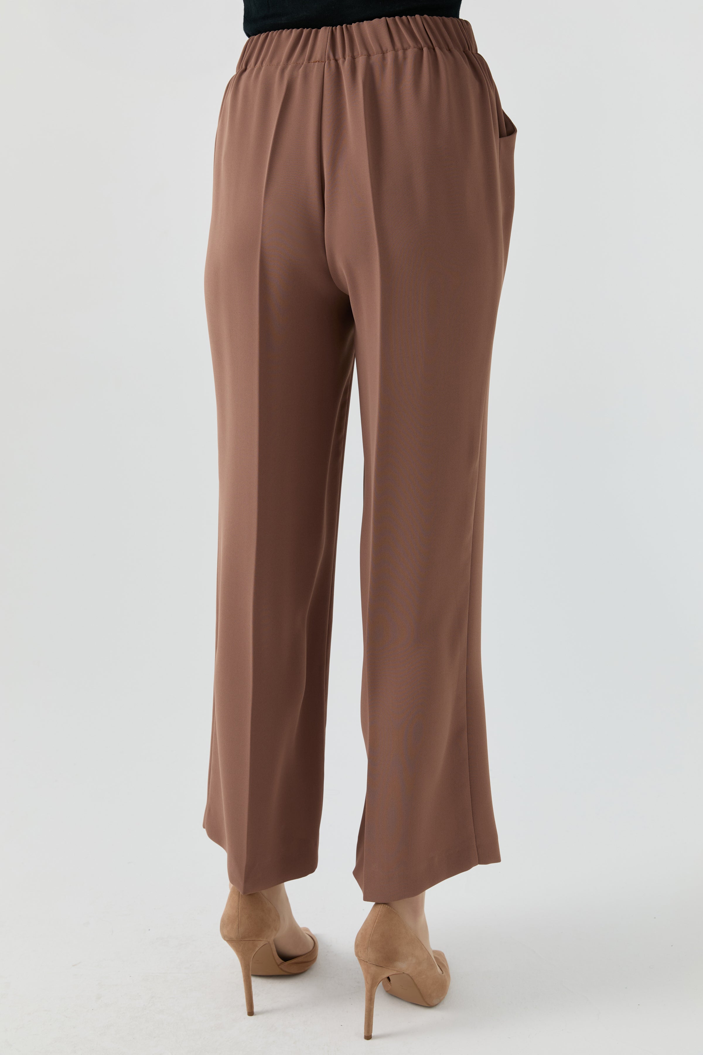 Beli Lastikli Culotte Pantolon - Fındık TUGBA