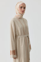 Nakışlı Kimono Takım - Bej TUGBA