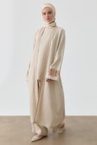 Nakışlı Kimono Takım - Bej TUGBA