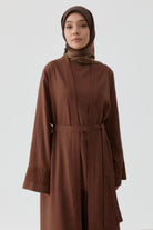 Nakışlı Kimono Takım - Acı Kahve TUGBA