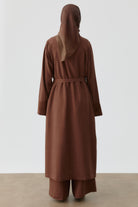 Nakışlı Kimono Takım - Acı Kahve TUGBA