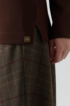 Polo Yaka Örme Bluz - Kahve TUGBA