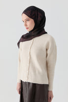 Bisiklet Yaka Triko Hırka - Ekru TUGBA