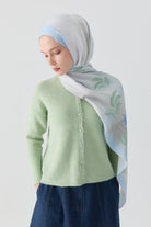 Bisiklet Yaka Triko Hırka - Mint TUGBA