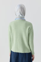 Bisiklet Yaka Triko Hırka - Mint TUGBA