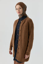 Bisiklet Yaka Hırka - Kahve TUGBA