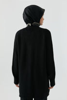 Bisiklet Yaka Hırka - Siyah TUGBA