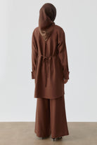 Bel Bağcıklı Tunik - Acı Kahve TUGBA