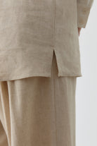 Sıfır Kol Keten Bluz - Bej TUGBA