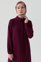 Gizli Patlı Basic Tunik - Mürdüm TUGBA