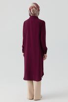 Gizli Patlı Basic Tunik - Mürdüm TUGBA