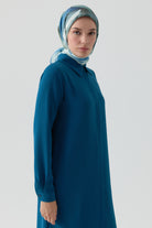 Gizli Patlı Basic Tunik - Petrol TUGBA