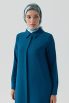 Gizli Patlı Basic Tunik - Petrol TUGBA
