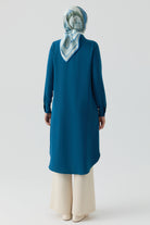 Gizli Patlı Basic Tunik - Petrol TUGBA