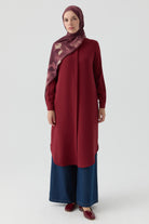 Gizli Patlı Basic Tunik - Kiremit TUGBA