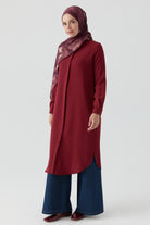 Gizli Patlı Basic Tunik - Kiremit TUGBA