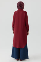 Gizli Patlı Basic Tunik - Kiremit TUGBA