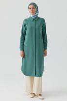 Gizli Patlı Basic Tunik - Mint TUGBA