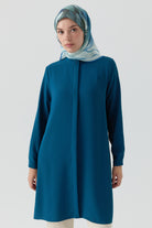 Hakim Yaka Gizli Patlı Tunik - Petrol TUGBA