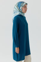 Hakim Yaka Gizli Patlı Tunik - Petrol TUGBA