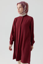 Hakim Yaka Gizli Patlı Tunik - Kiremit TUGBA