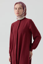 Hakim Yaka Gizli Patlı Tunik - Kiremit TUGBA