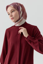 Hakim Yaka Gizli Patlı Tunik - Kiremit TUGBA