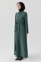 Belden Bağlamalı Ferace - Haki TUGBA