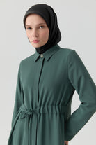 Belden Bağlamalı Ferace - Haki TUGBA