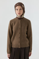 Bisiklet Yaka Hırka - Vizon TUGBA